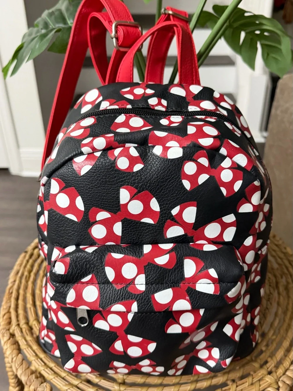 Disney Black Red and White Polka Dot Mini Backpack